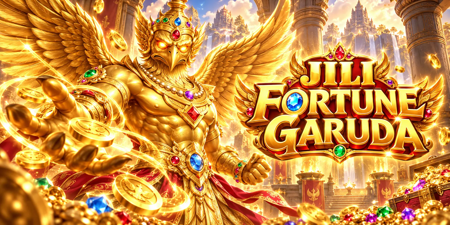 JILI Fortune Garuda promotional artwork with a golden winged guardian and game title
